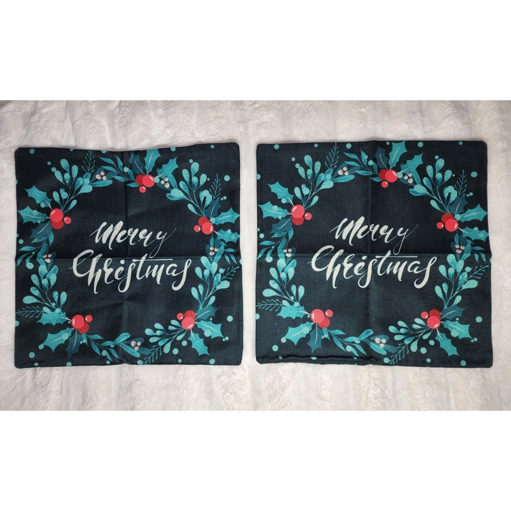 Christmas Pillow Covers (2), Merry Christmas, Pillow Cases, Holiday Pillow Cover